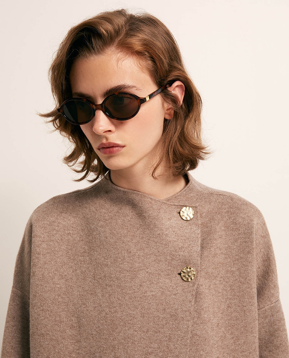 Chaqueta cruzada botón - Sfera - Visón claro Visón claro-3