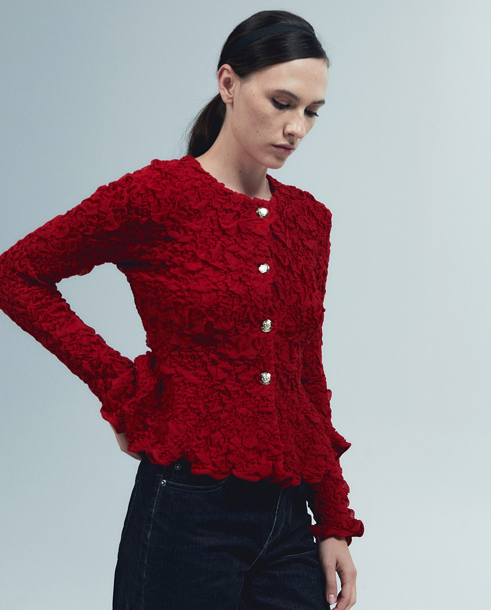 Chaqueta estructura peplum - Sfera - 600 Rojo 600 Rojo-1