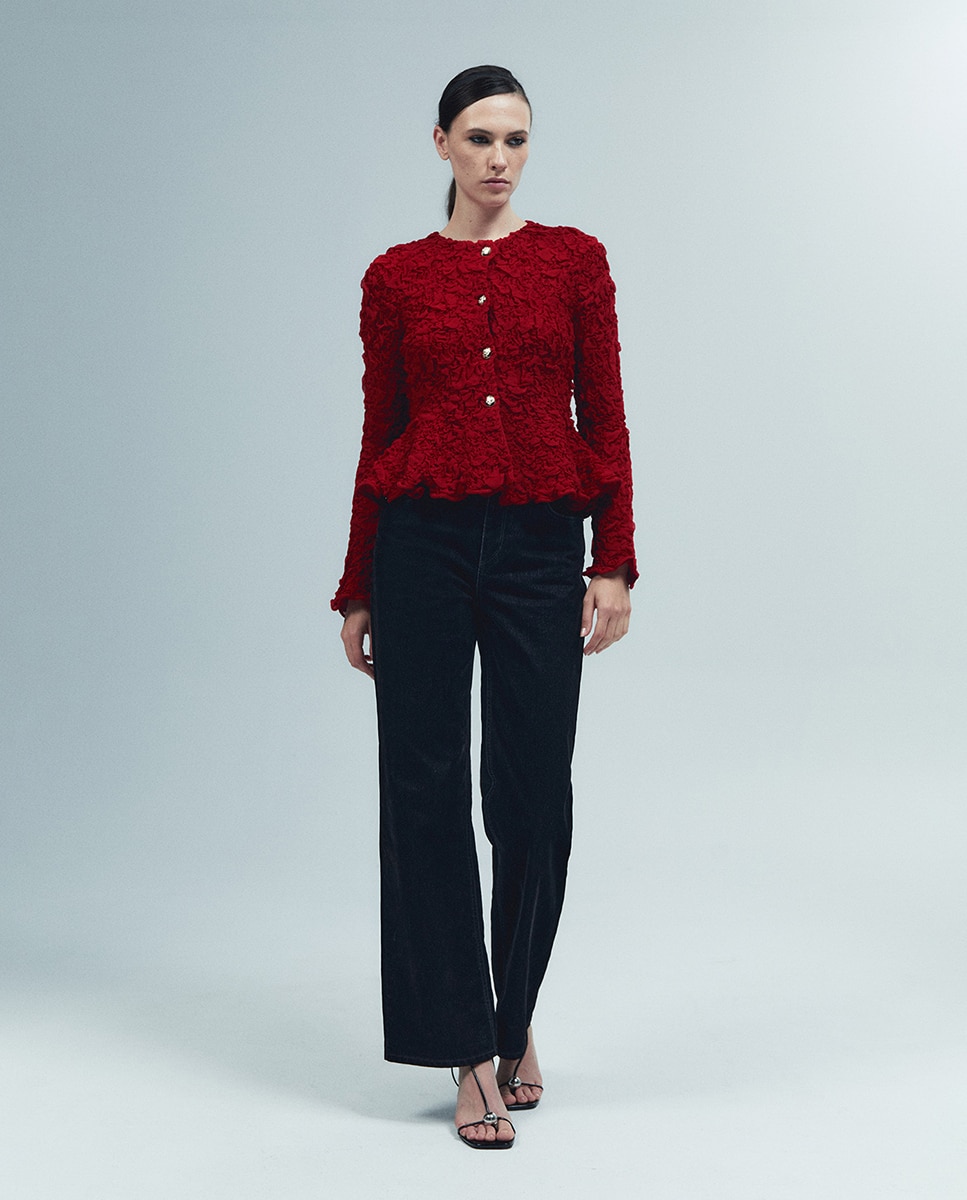 Chaqueta estructura peplum - Sfera - 600 Rojo 600 Rojo-2