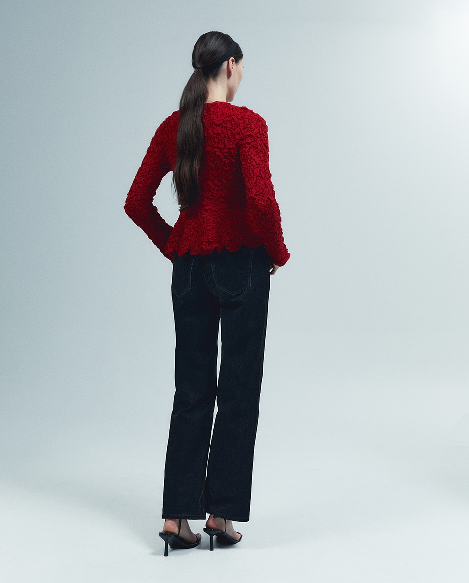 Chaqueta estructura peplum - Sfera - 600 Rojo 600 Rojo-3