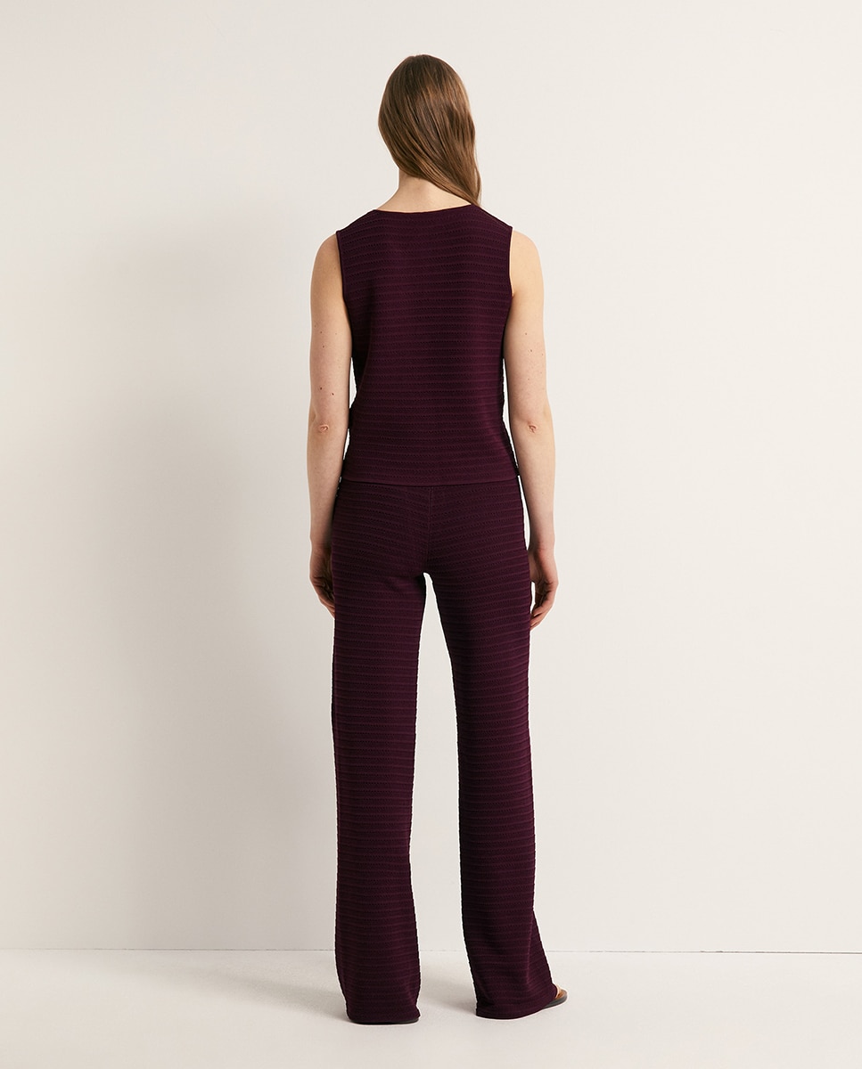 Colete de Conjunto com Alamares Ameixa-5