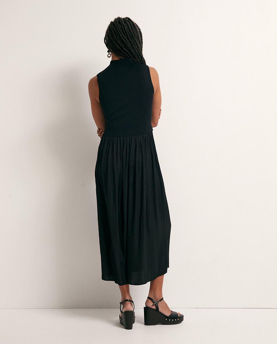 Vestido Combinado Preto-5