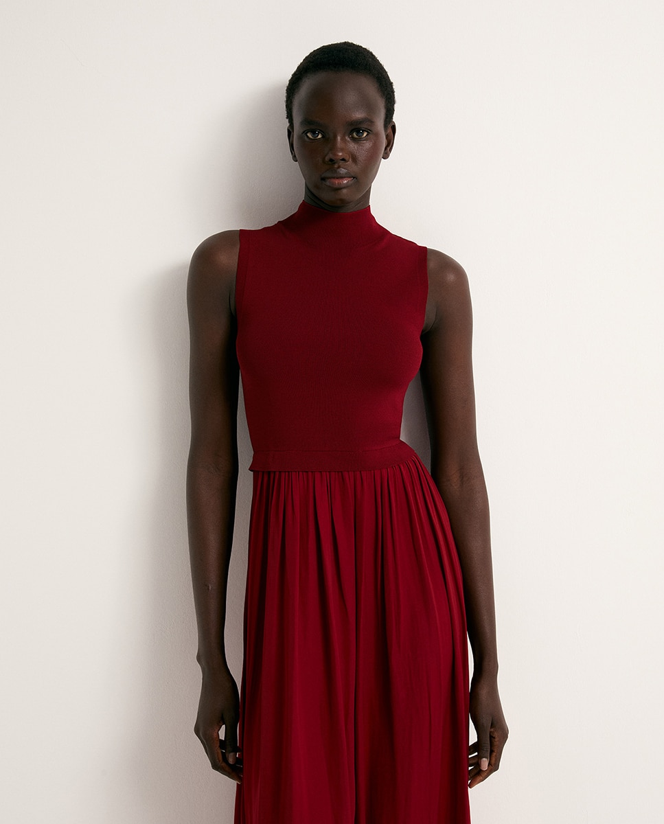 Vestido Combinado Bordeaux-2