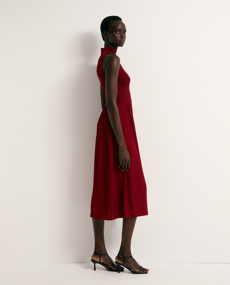 Vestido Combinado Bordeaux-4