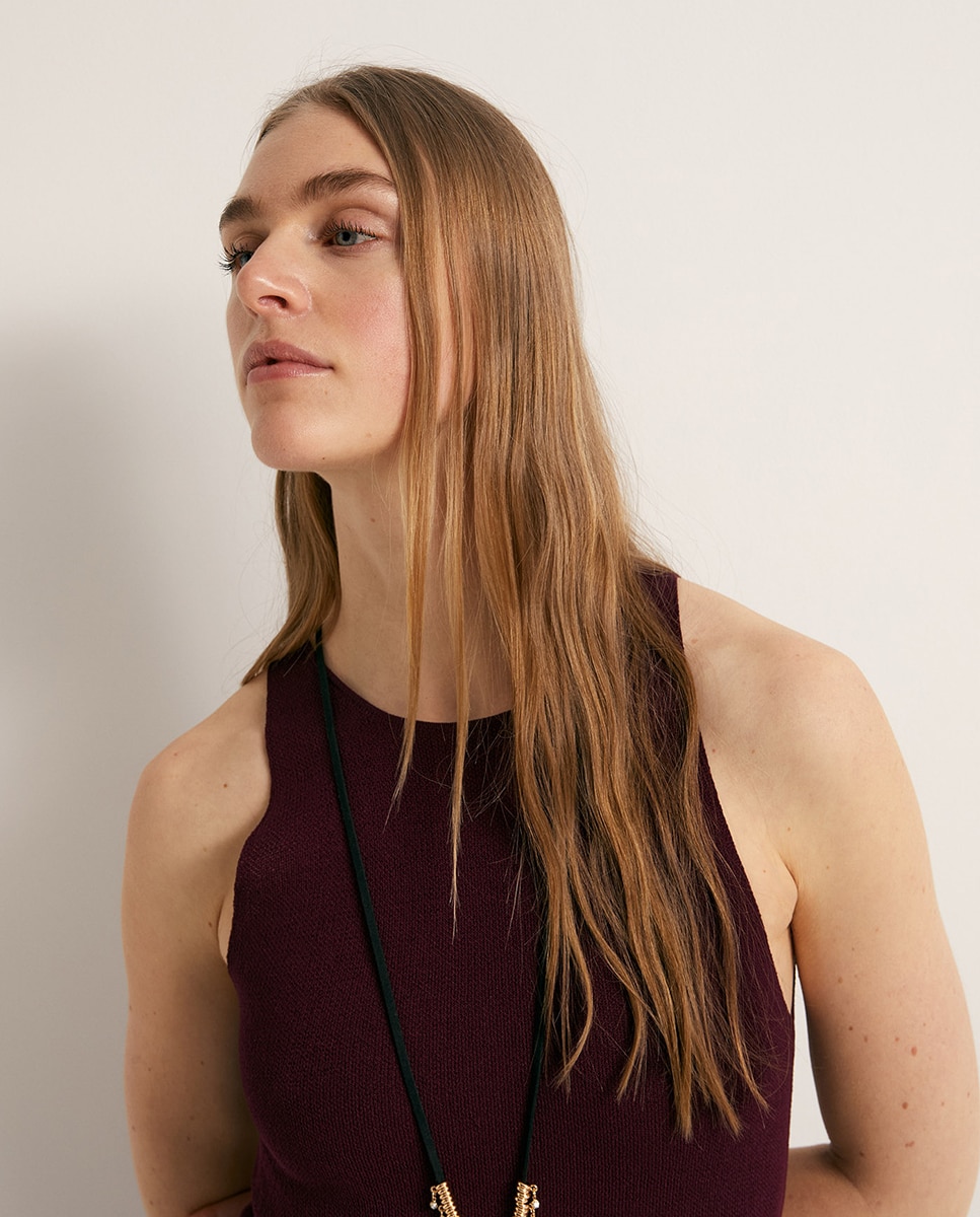 Vestido Comprido Halter Ameixa-3