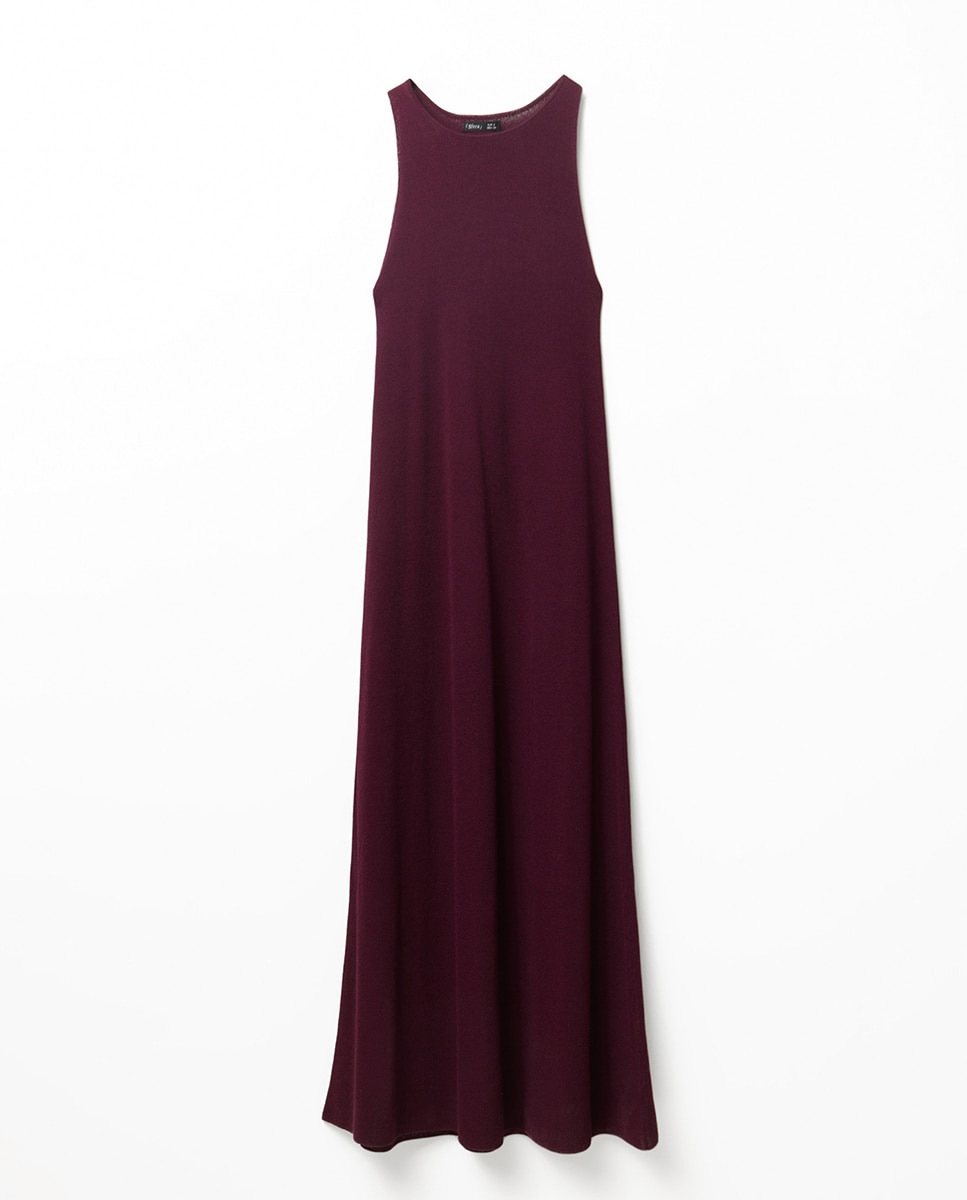 Vestido Comprido Halter Ameixa-6