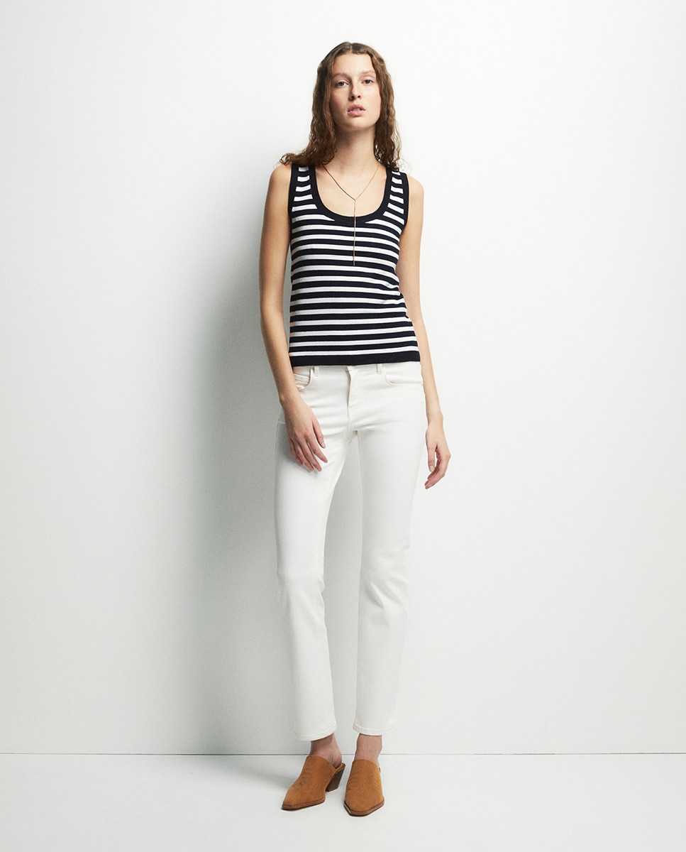 Top de Malha às Riscas Azul-marinho-2