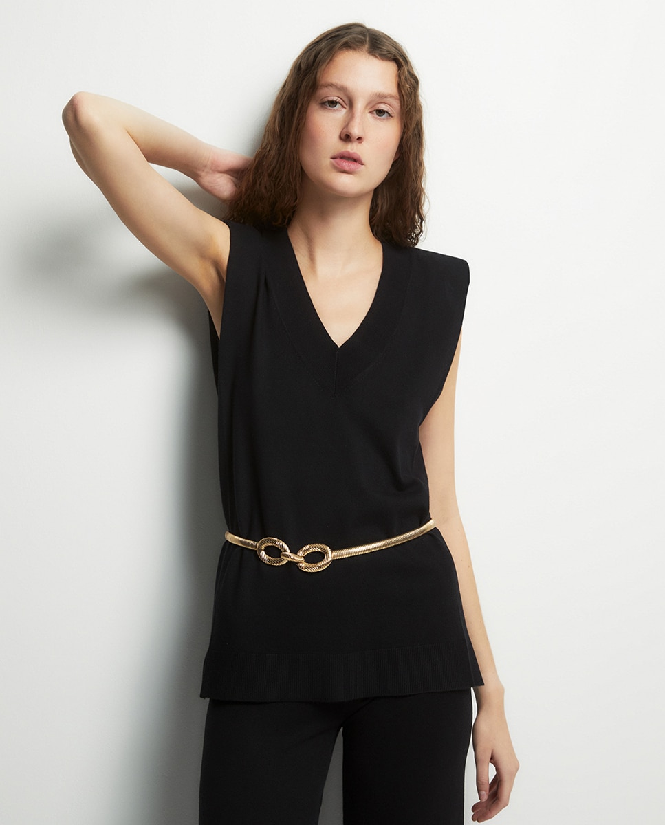 Top de Ponto Liso Preto-3