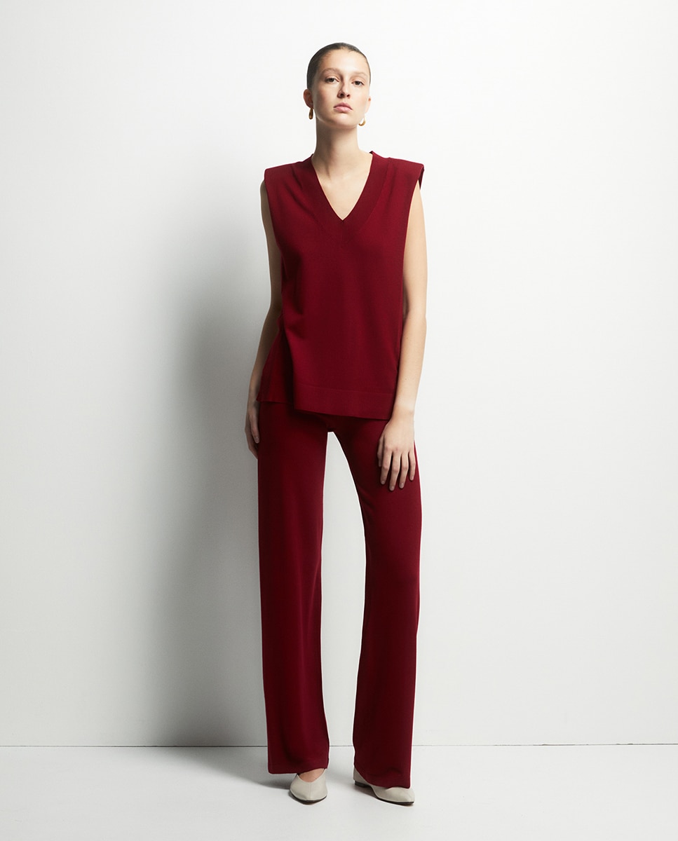 Top de Ponto Liso Bordeaux-2