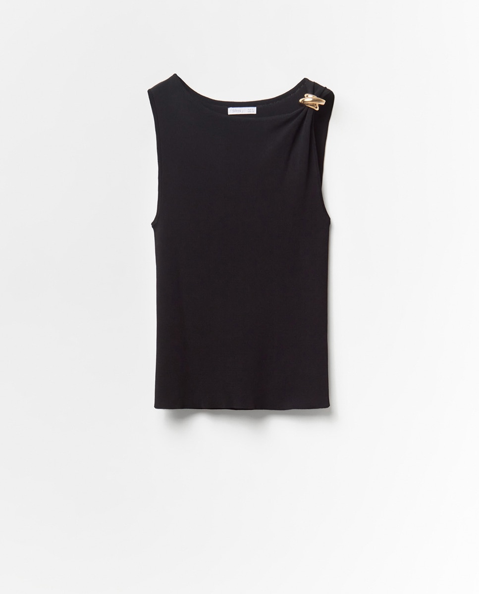 Top com Aplique Metálico Preto-6