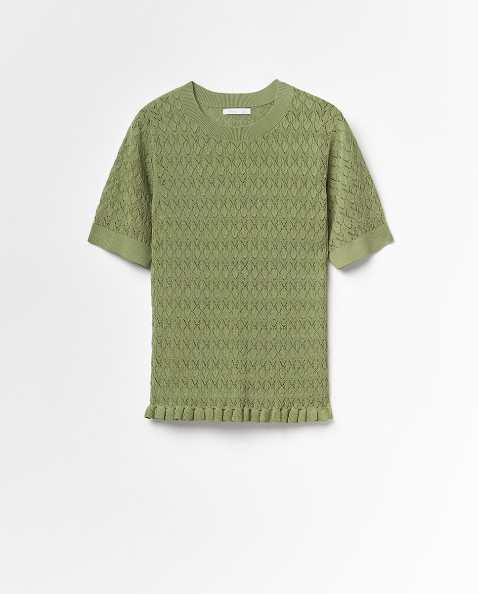 Top com manga curta Verde-6