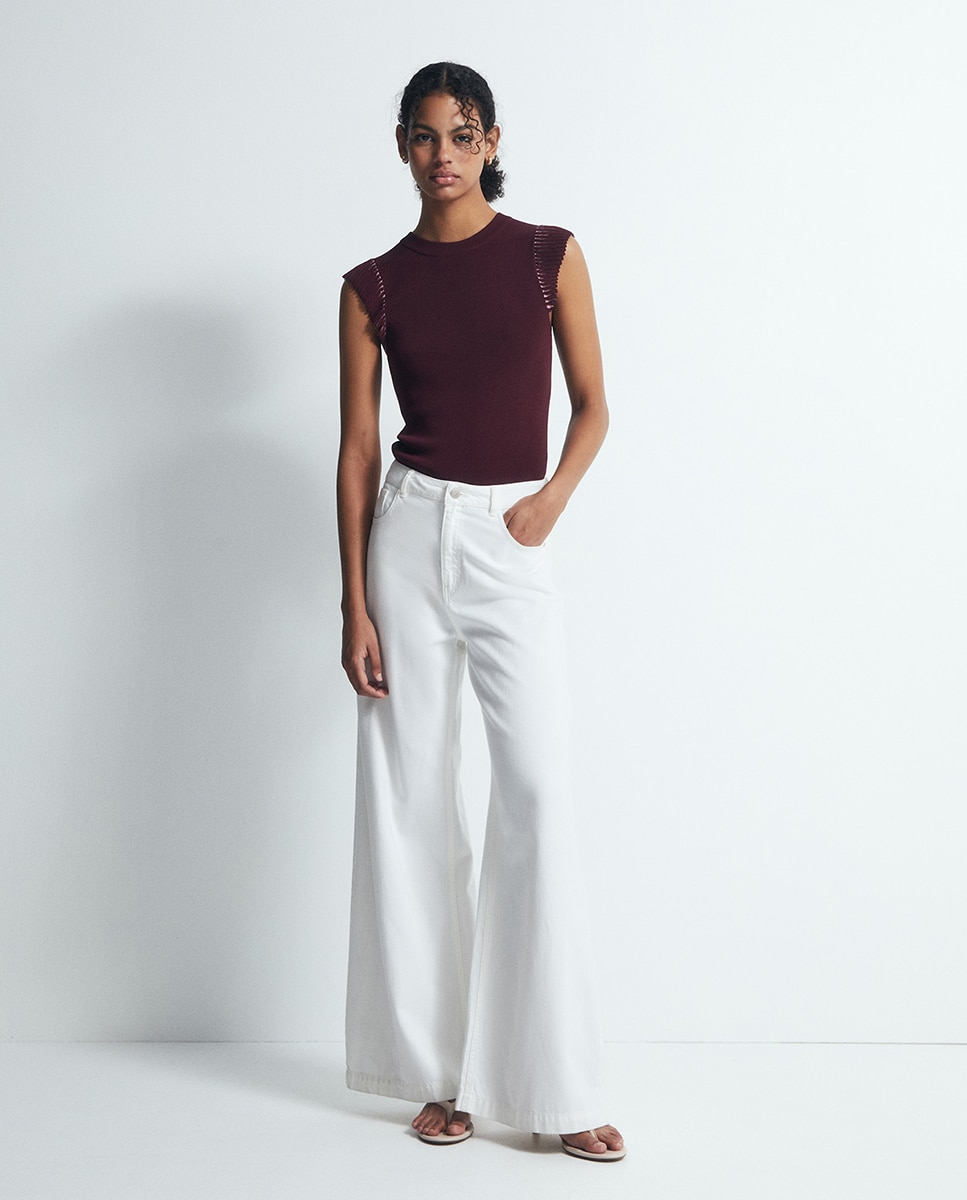 Top de Malha com Folho Bordeaux-2