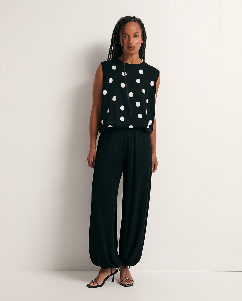 Top às bolinhas Preto-2