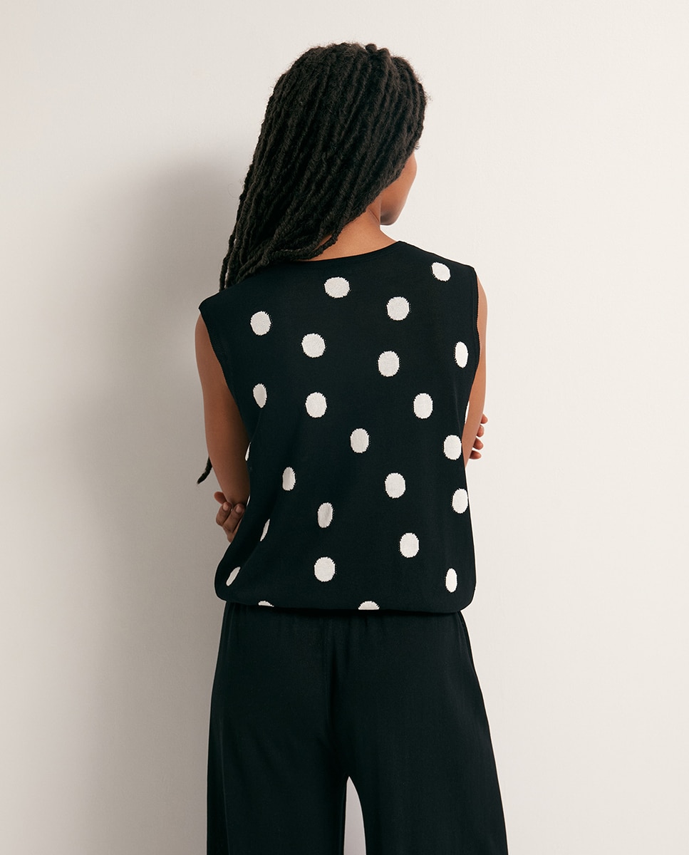 Top às bolinhas Preto-5