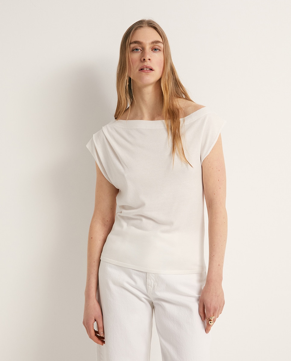 Top assimétrico Branco-1