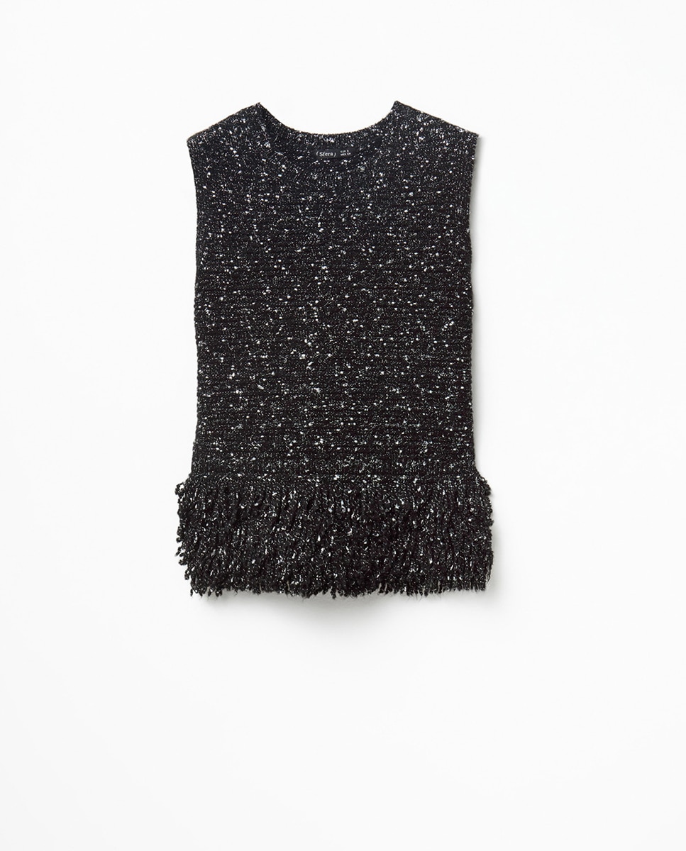 Top tweed flecos - Sfera - Negro Negro-6