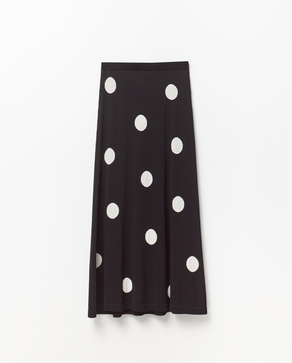 Saia Comprida às Bolinhas Preto-8