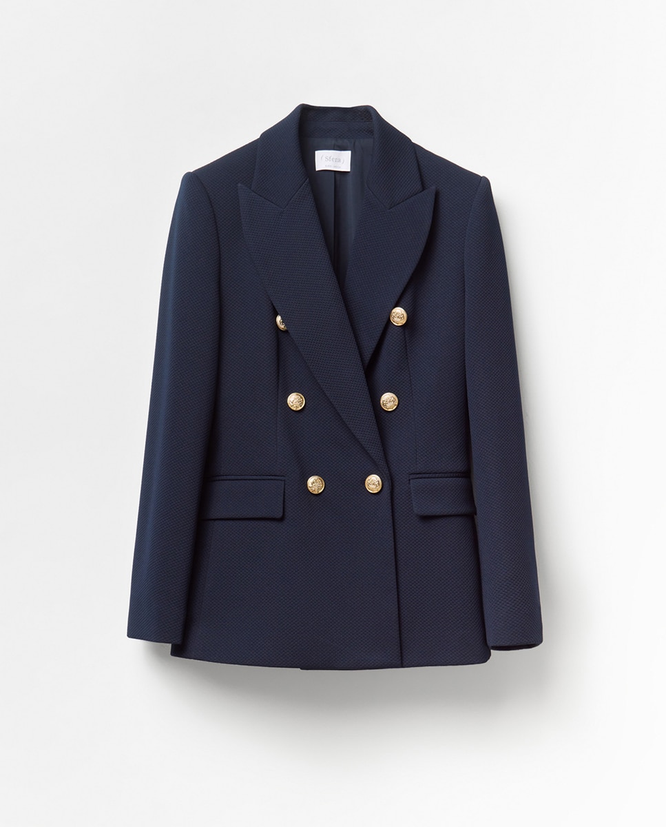 Casaco de piqué Azul-marinho-5