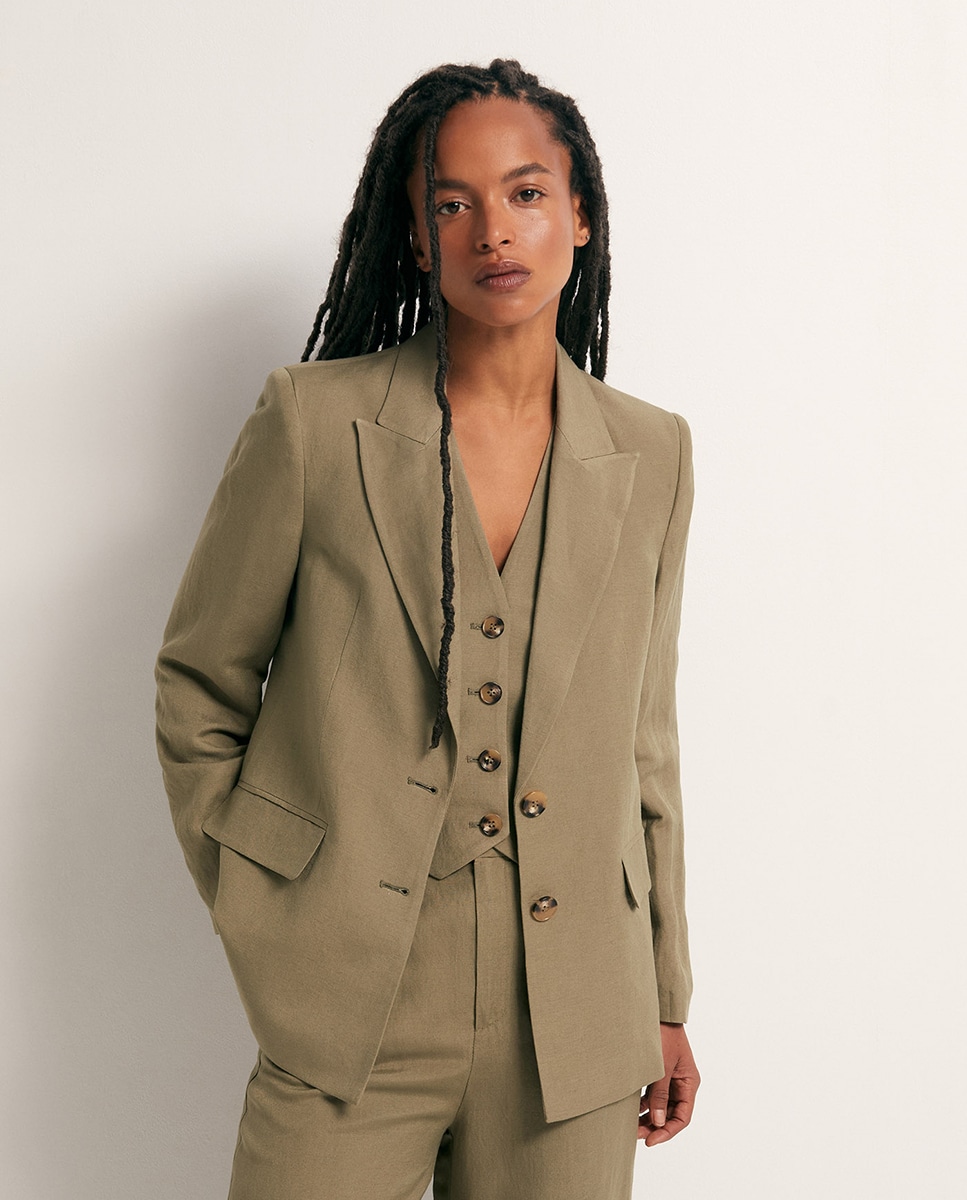 Casaco de Linho Caqui-2