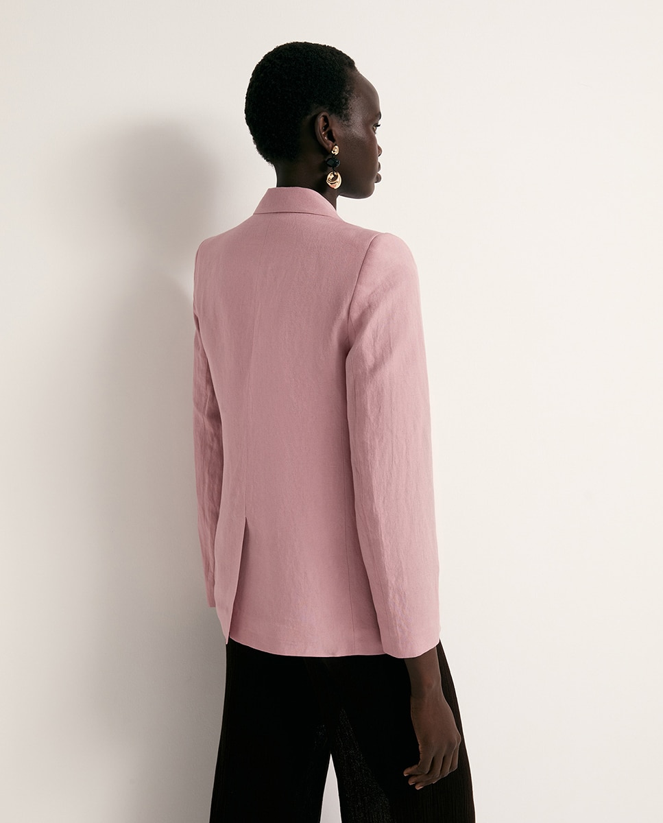 Casaco de Linho Rosa-5