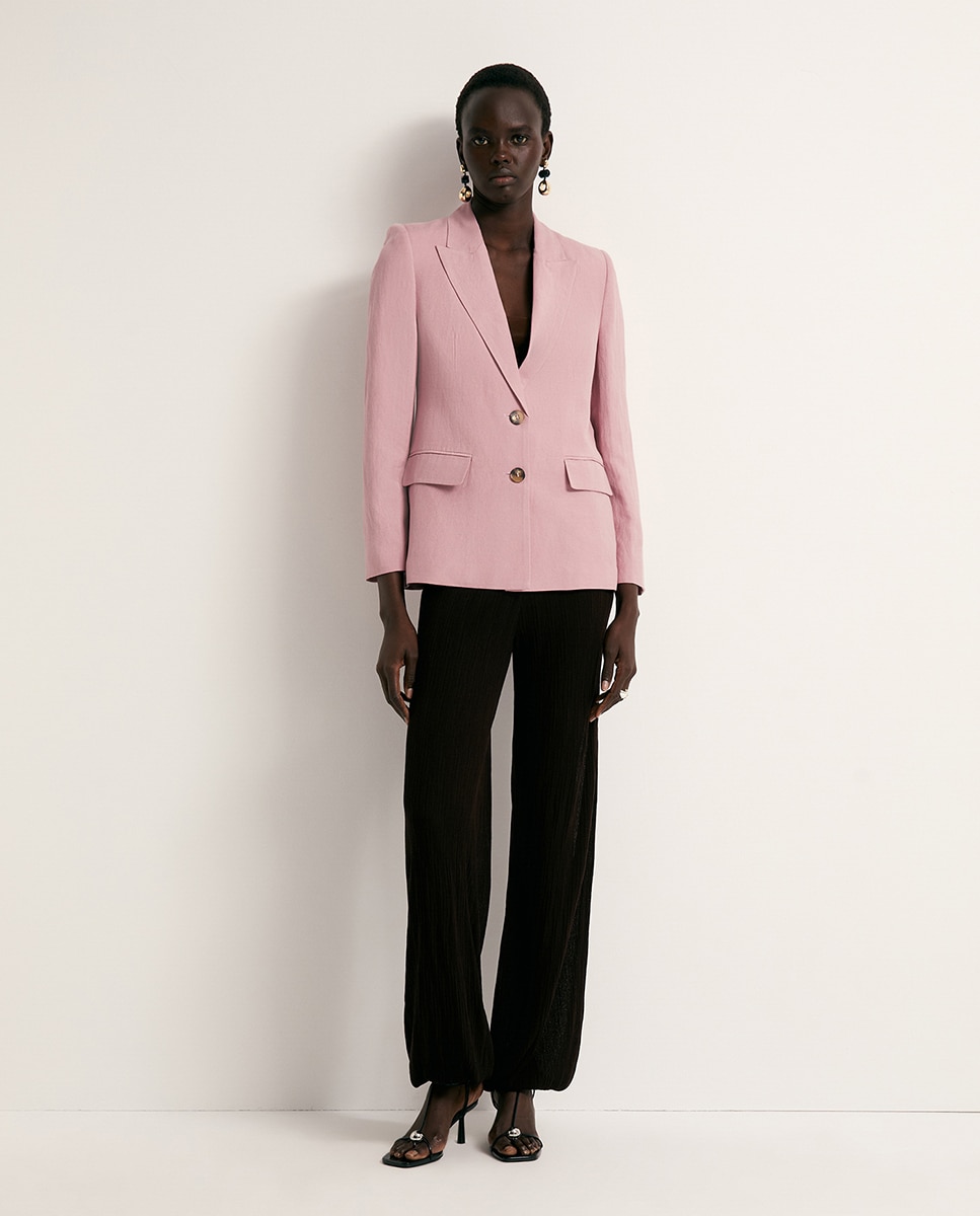 Casaco de Linho Rosa-6