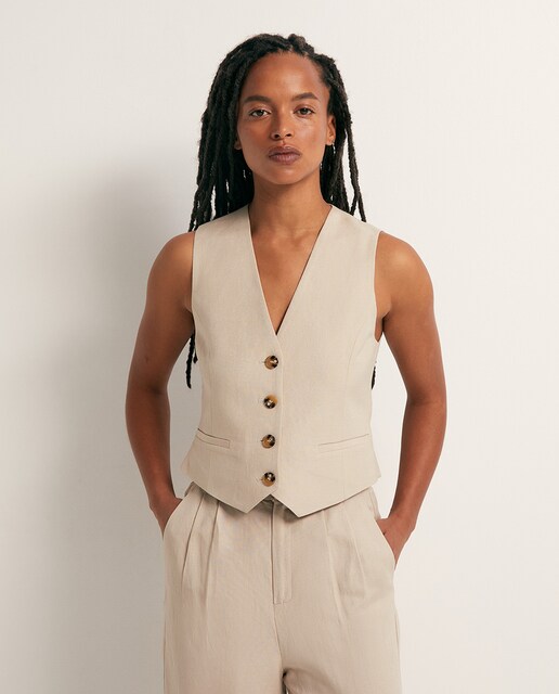 Imagen 0 de Chaleco picos lino