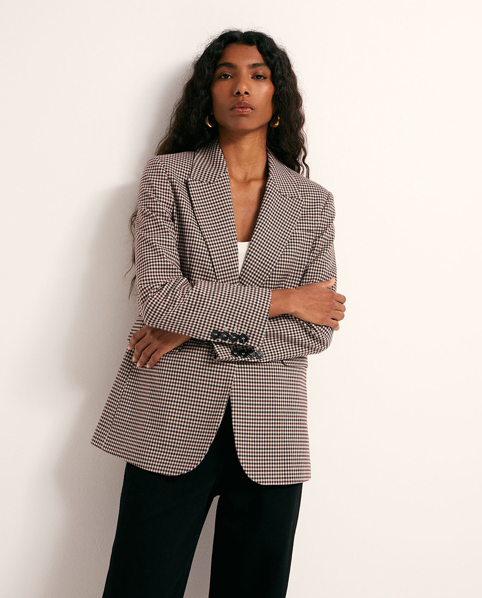 Blazer aos Quadrados Bordeaux-2