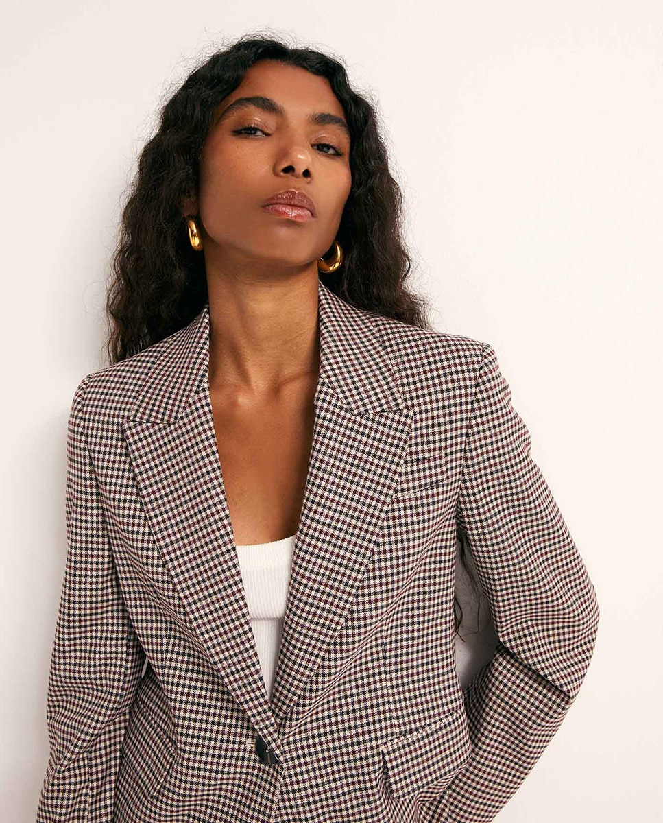 Blazer aos Quadrados Bordeaux-3