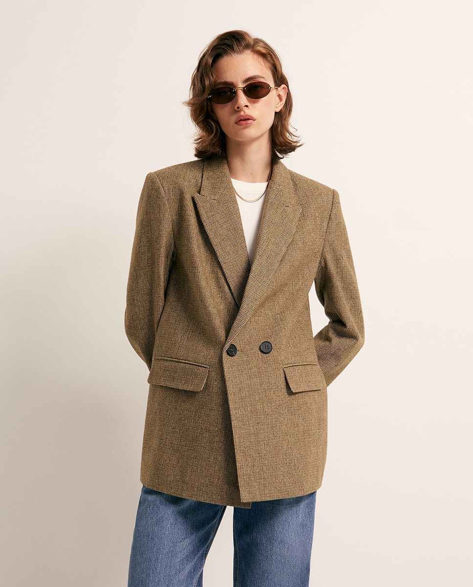 Blazer Assertoado aos Quadrados Verde-3