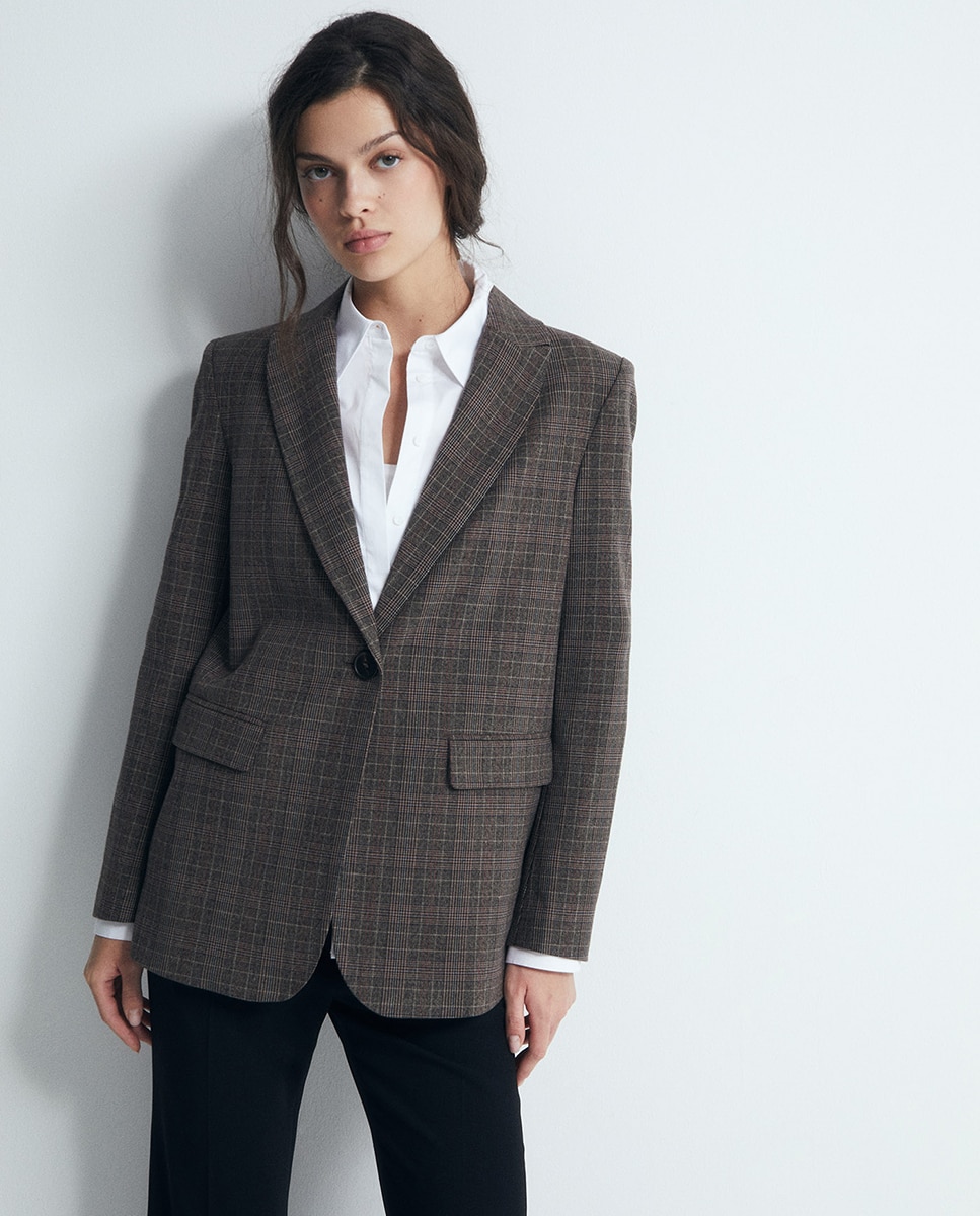 Imagen 0 de Blazer cuadros Pistacho