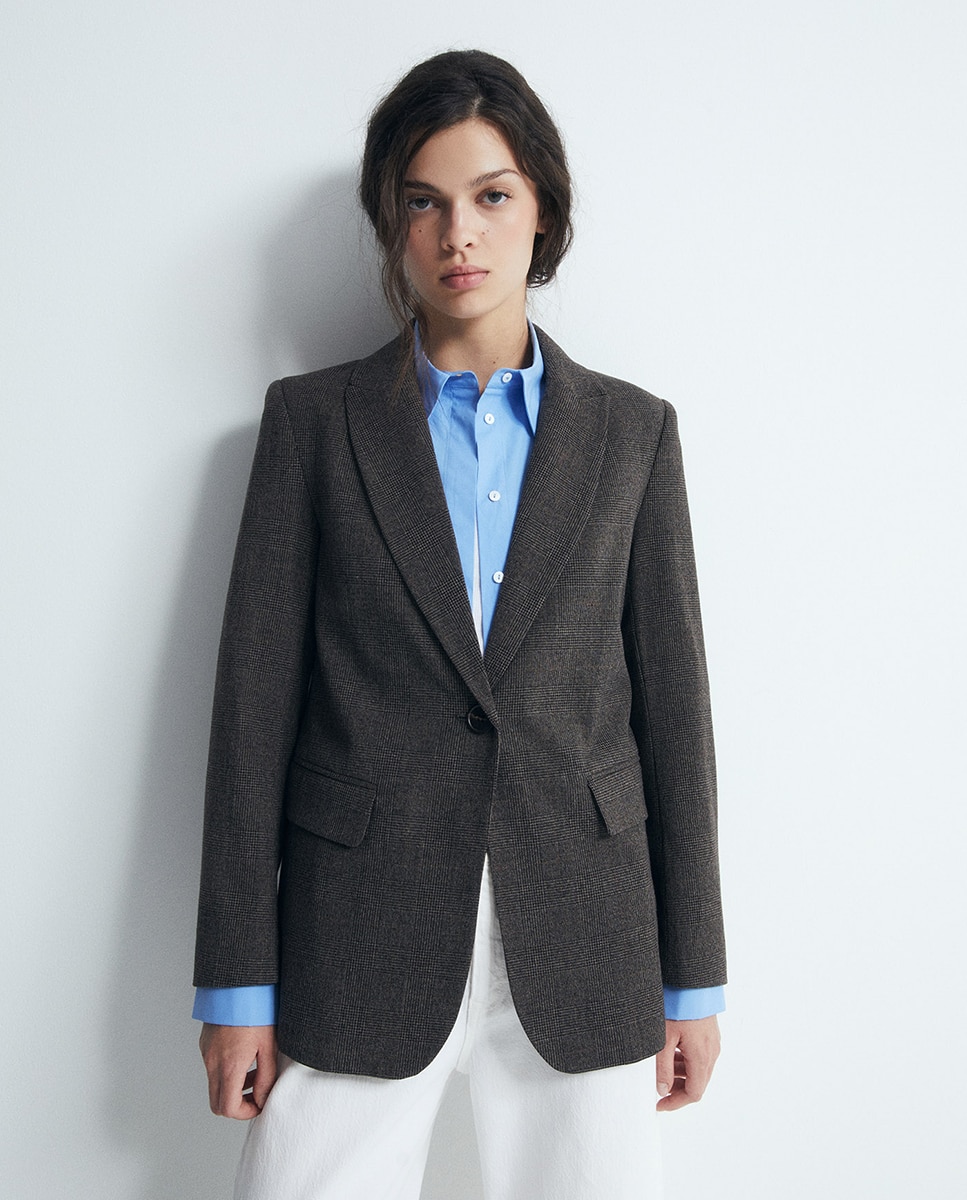 Blazer cuadros - Sfera - Marrón Marrón-2