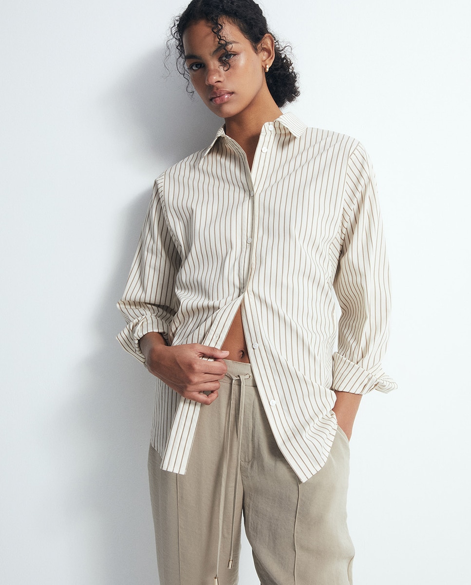 Pantalón fluido liso - Sfera - 850 Piedra 850 Piedra-3