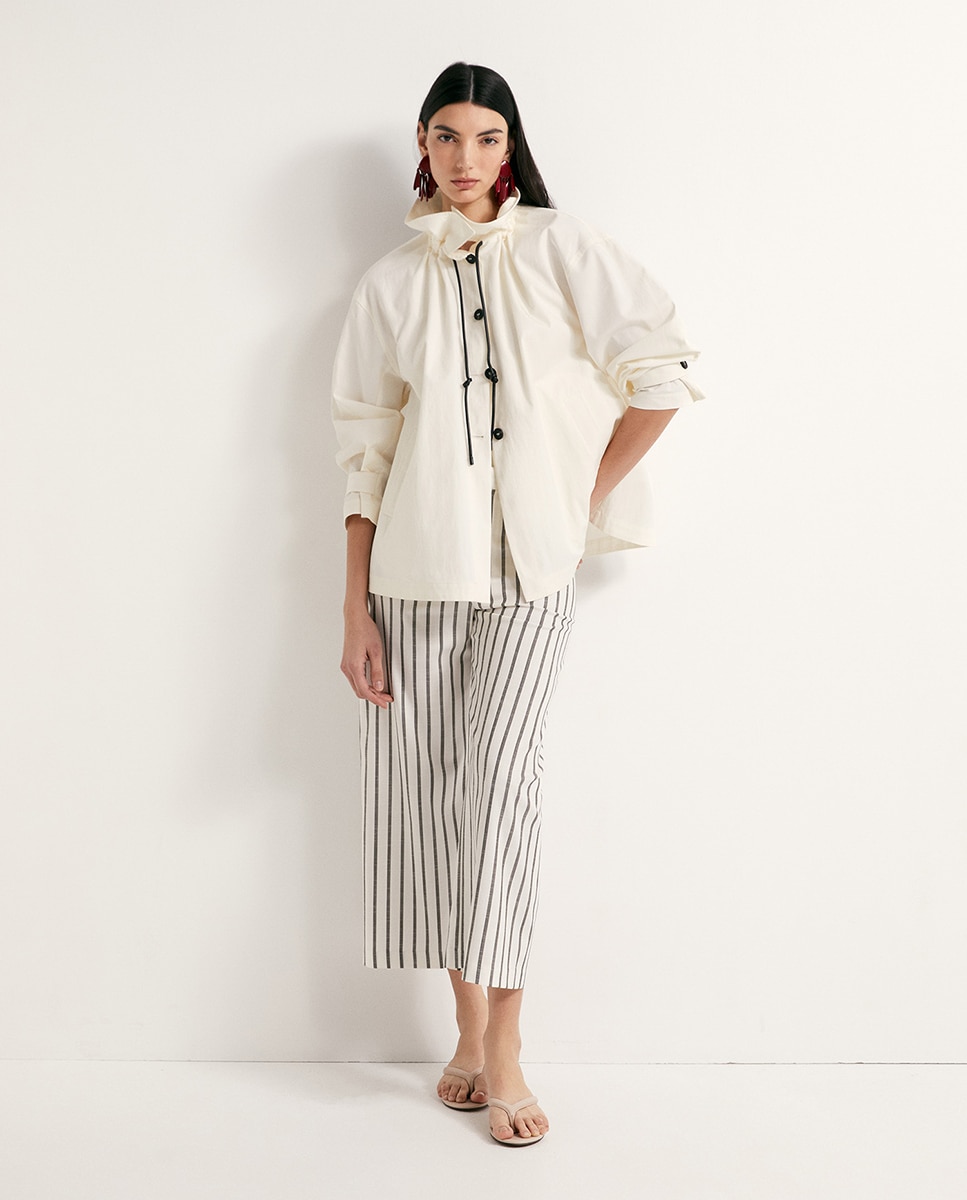 Sfera - Pantalón culotte rayas.