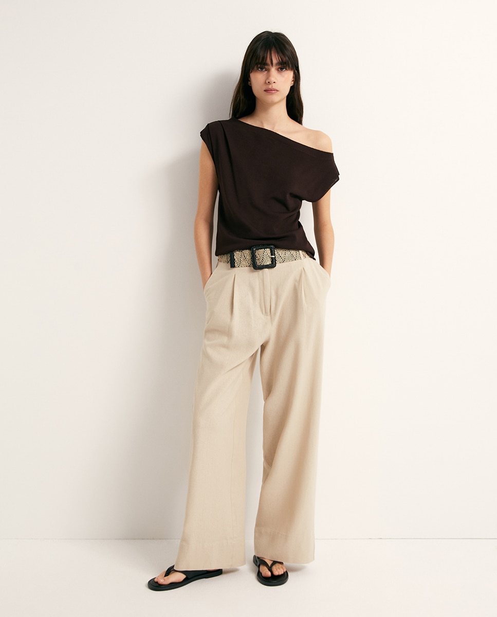 Imagem 0 de Calças Largas de Linho