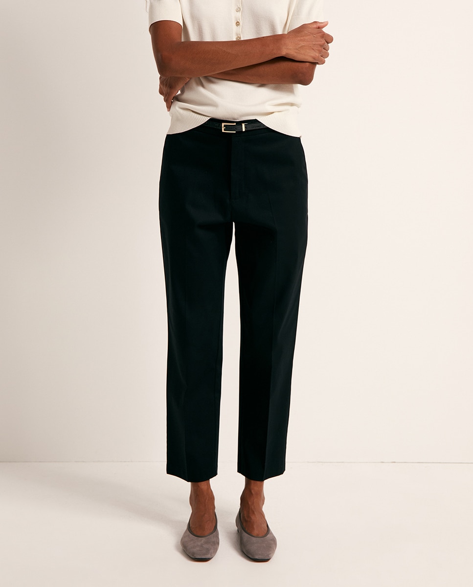 Pantalon satén cinturón - Sfera - Negro Negro-2