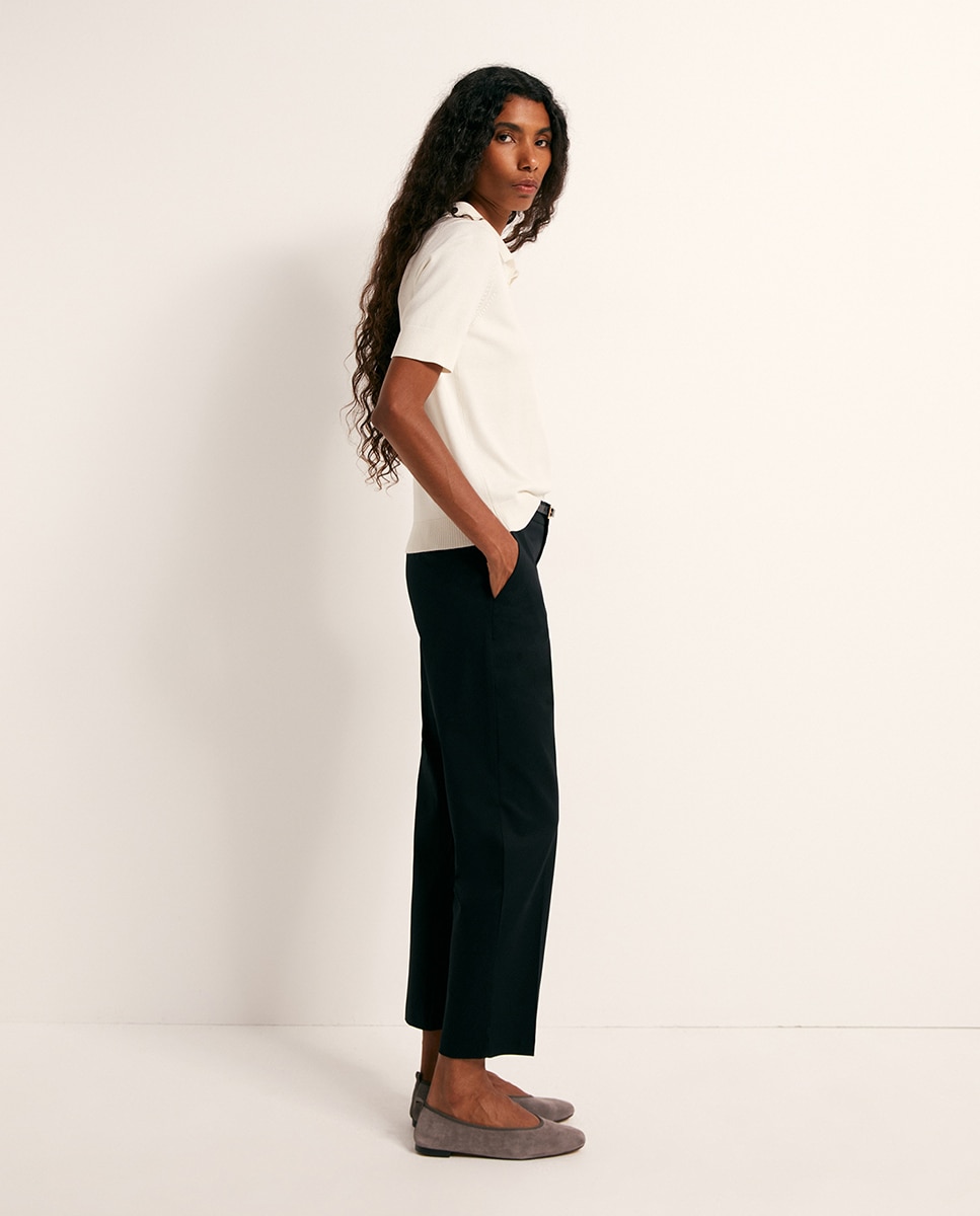 Pantalon satén cinturón - Sfera - Negro Negro-3