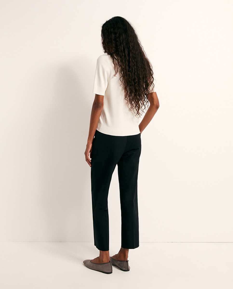 Pantalon satén cinturón - Sfera - Negro Negro-4