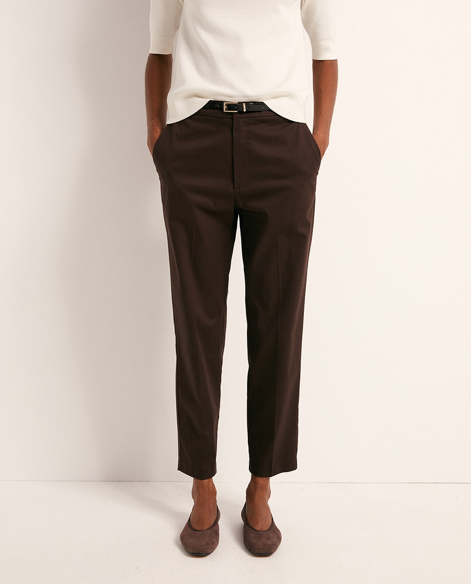 Pantalon satén cinturón - Sfera - Chocolate Chocolate-2