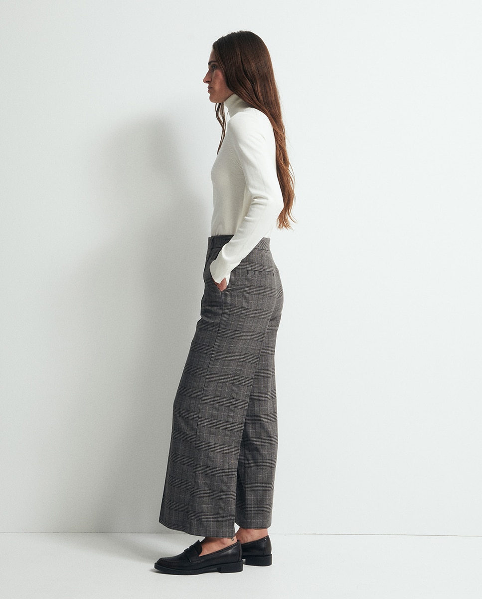 Calças Culotte com Fantasia 820 Cinzento Médio-3