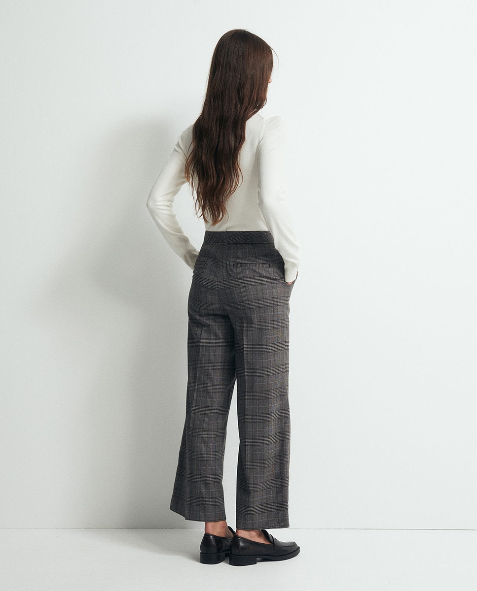 Calças Culotte com Fantasia 820 Cinzento Médio-4