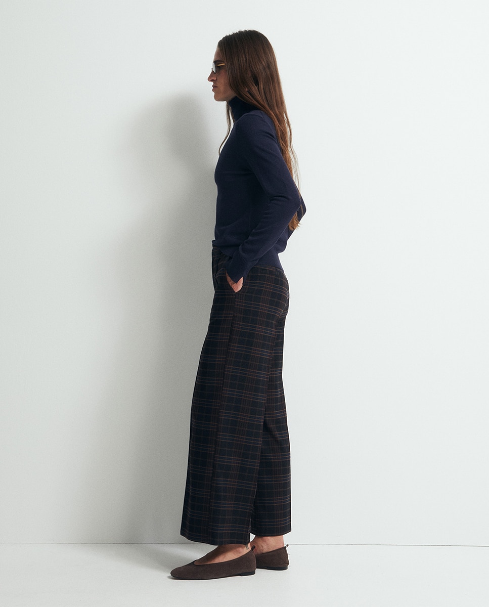 Calças Culotte com Fantasia Azul-marinho-3