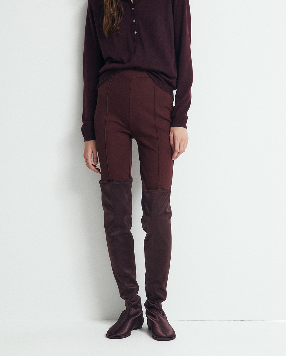 Leggings de Malha Roma Bordeaux-2