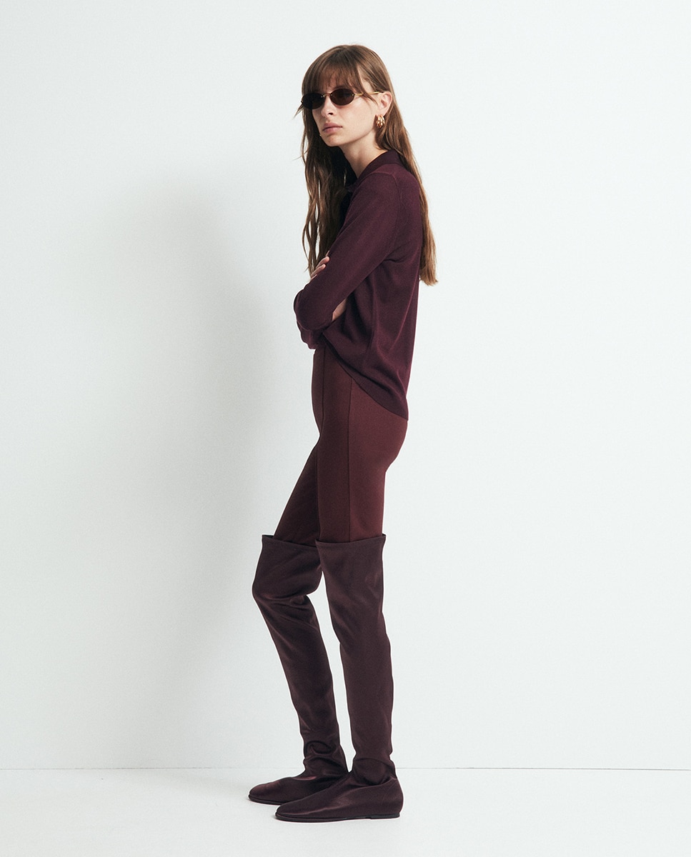 Leggings de Malha Roma Bordeaux-3