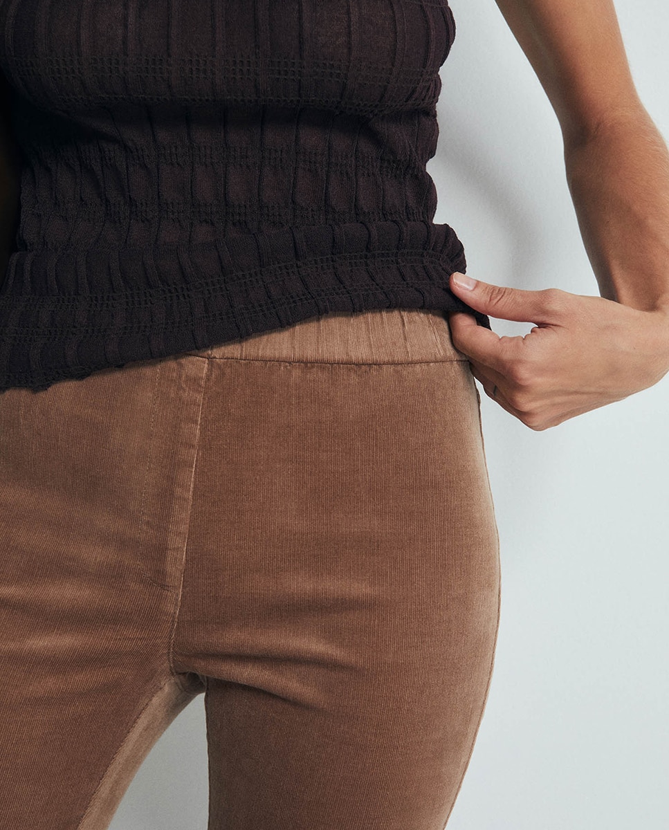 Leggings em Bombazina Fina 730 Camel-3