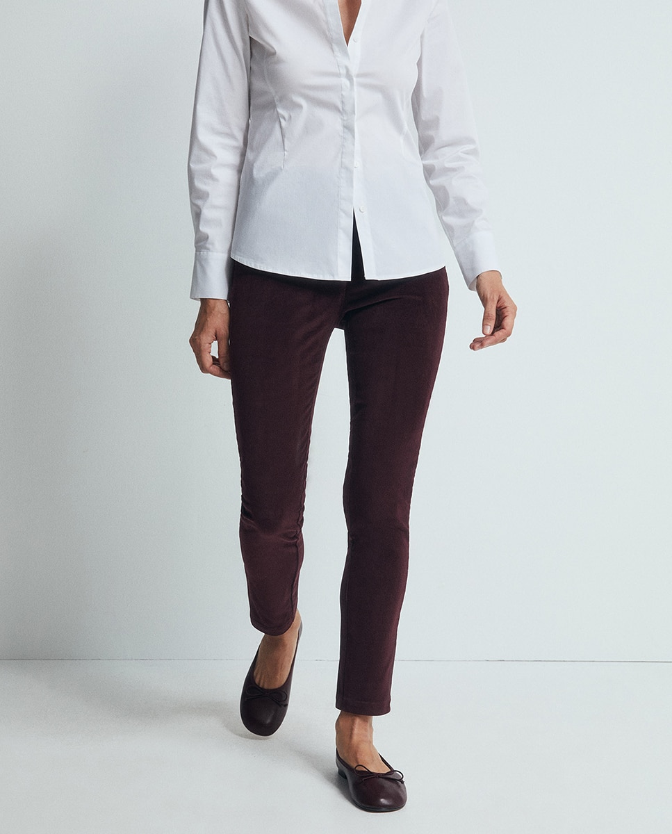 Leggings em Bombazina Fina Bordeaux-2