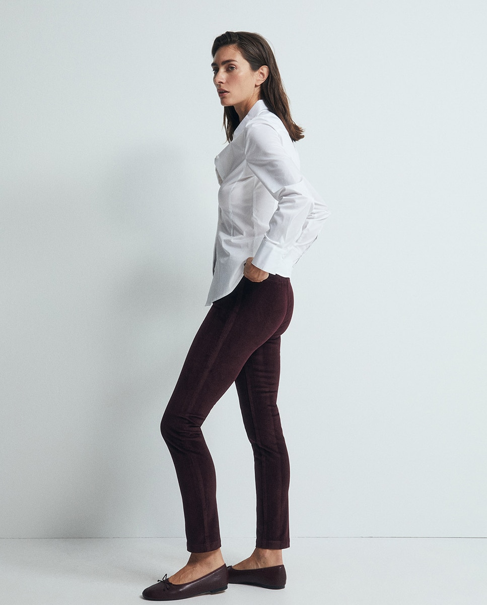 Leggings em Bombazina Fina Bordeaux-4