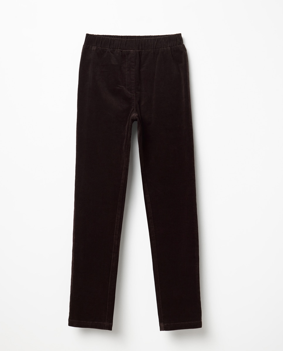 Leggings em Bombazina Fina Castanho-5