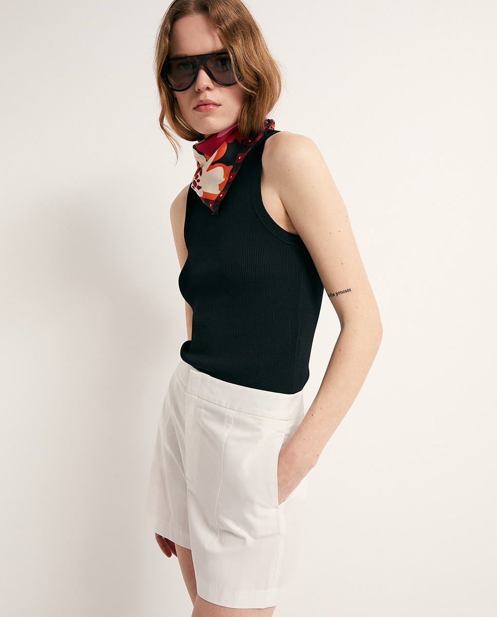 Calções Básicos Branco-3