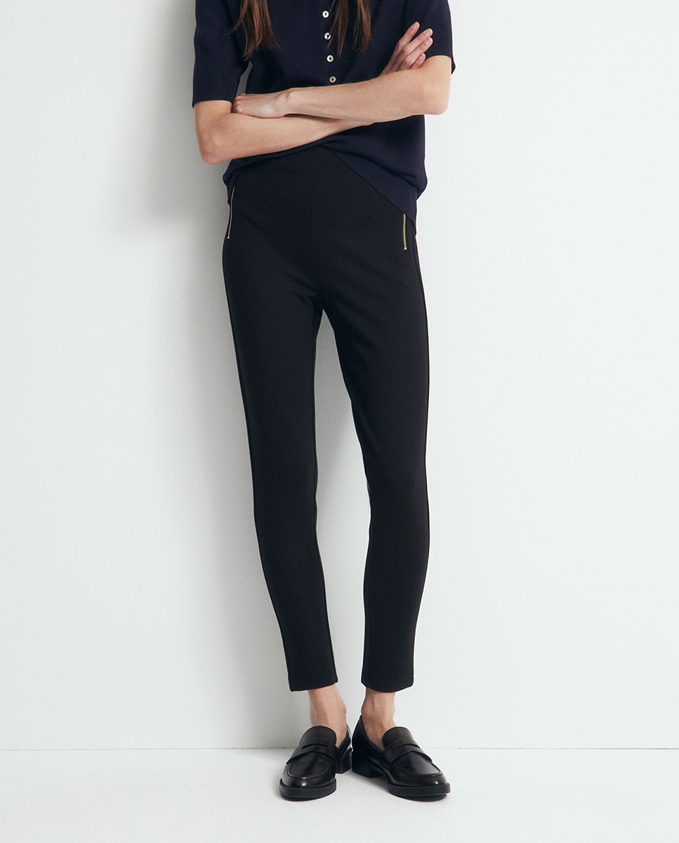 Leggings com Fechos de Correr Preto-2