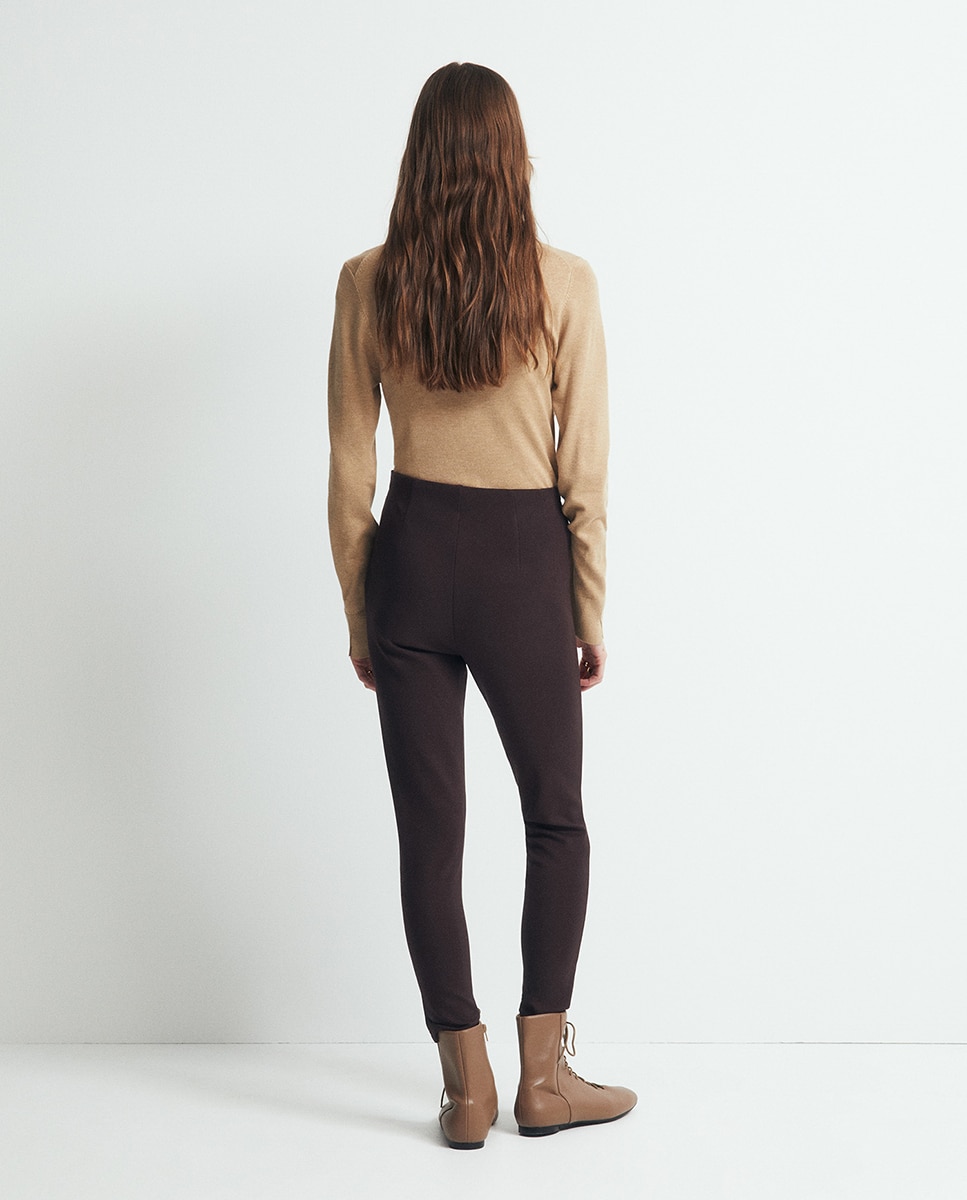 Leggings com Fechos de Correr Chocolate-4